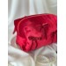 Medium red velvet cosmetic bag with bows