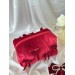 Medium red velvet cosmetic bag with bows