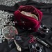 Small Burgundy Goth Cosmetic Bag