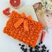 Grapefruit Orange Book Sleeve with ruffles on ties 