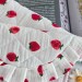 Strawberry book sleeve with ruffles and magnetic closure