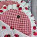Strawberry book sleeve with ruffles and magnetic closure