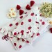 Strawberry book sleeve with ruffles and magnetic closure