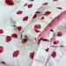 Strawberry book sleeve with ruffles on ties 