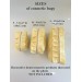 Small butter yellow cosmetic bag with ruffles