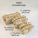 Small checkered brown cosmetic bag with ruffles