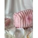 Small pink plush cosmetic bag with bows