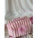 Small pink plush cosmetic bag with bows