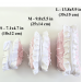 Small soft pink cosmetic bag with ruffles, bows and pearl-like beads