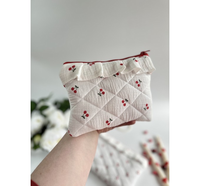 Cherry print tablet sleeve with ruffles